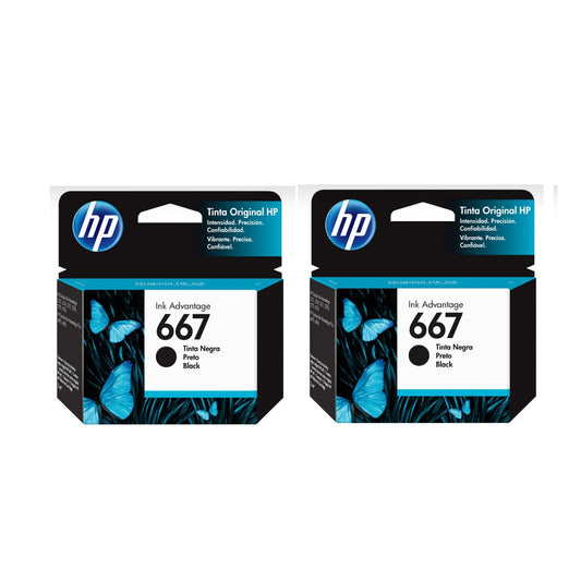 Pack 2 Cartuchos hp 667 Negro Original