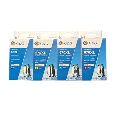 Pack 4 Tintas Compatibles 670xl B/c/n/y 3525 4615 4625 5525