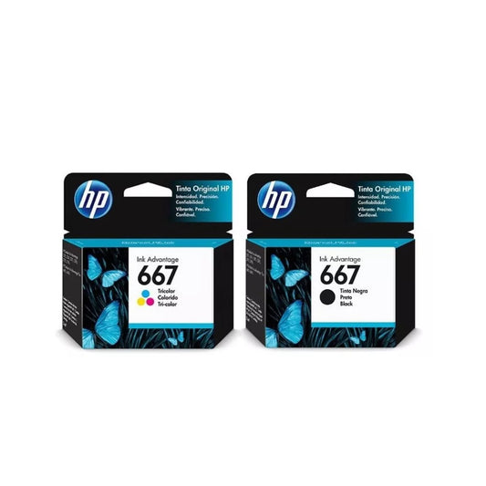 Pack Cartuchos hp 667 Original Negro / Tricolor